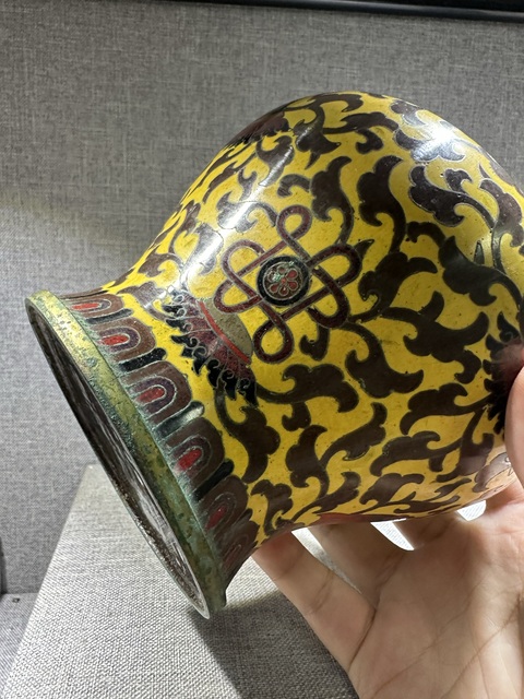 古玩銅器掐絲琺瑯罐真品鑒賞圖