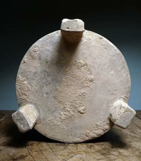 古玩陶瓷灰陶三熊足谷倉罐真品鑒賞圖