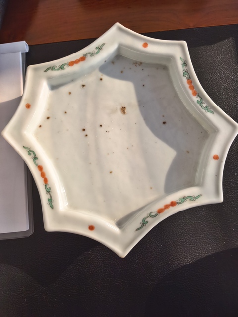 古玩陶瓷樵漁耕讀八角五彩花盆真品鑒賞圖