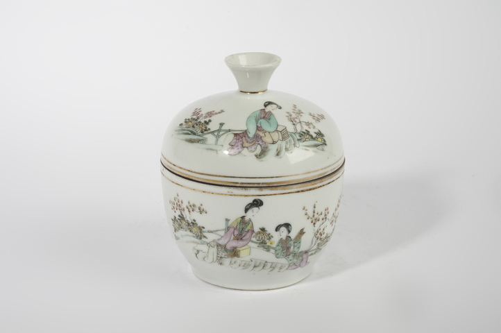 古玩陶瓷民國·俞子清粉彩仕女紋蓋缸真品鑒賞圖