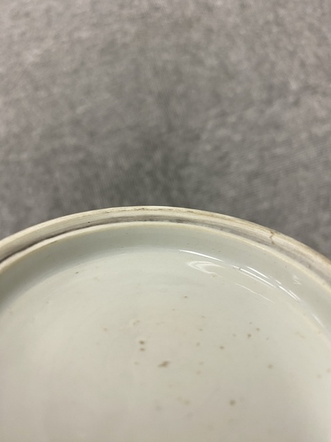 古玩陶瓷清早期青花五彩達(dá)摩渡江圖印盒真品鑒賞圖