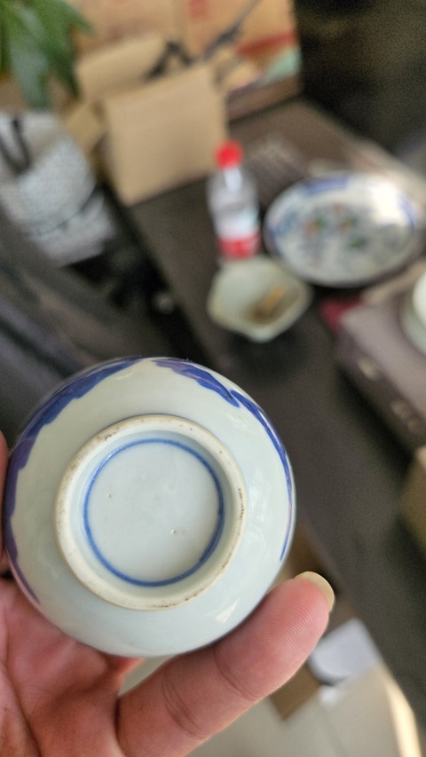 古玩陶瓷青花人物故事杯真品鑒賞圖