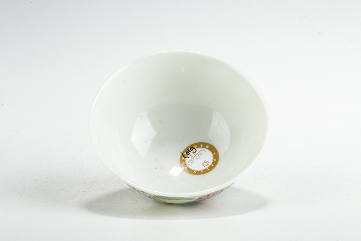 古玩陶瓷民國·粉彩花竹葫蘆紋茶圓真品鑒賞圖