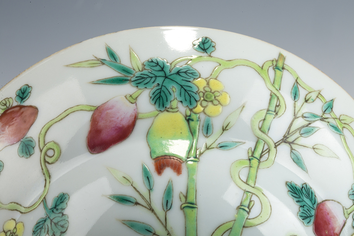 古玩陶瓷清光緒·粉彩癩瓜紋折腰碗(官)真品鑒賞圖