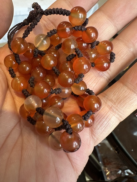 古玩玉器天然紅瑪瑙珠串真品鑒賞圖