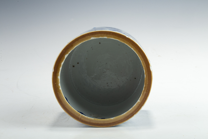 古玩陶瓷清晚·青花龍鳳呈祥紋筆筒真品鑒賞圖