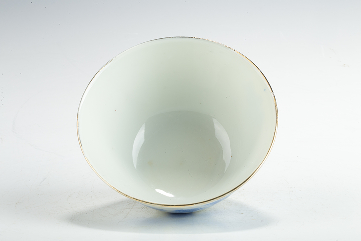 古玩陶瓷民國·藍料彩竹紋碗真品鑒賞圖