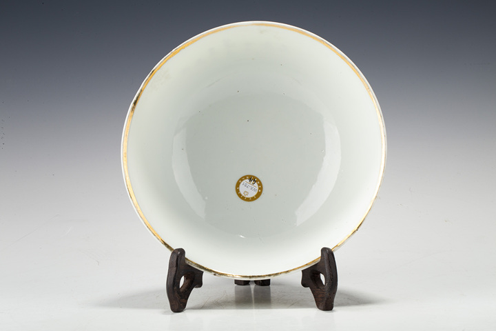 古玩陶瓷民國·訂燒款墨彩山水人物紋大碗真品鑒賞圖