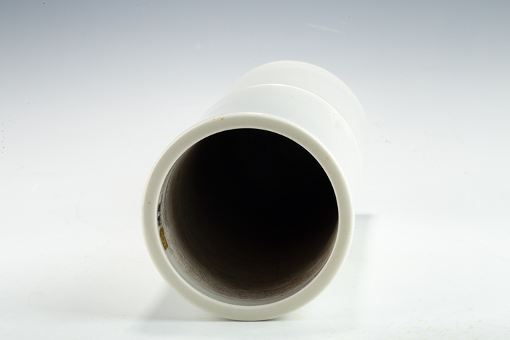 古玩陶瓷民國·白釉竹節(jié)帽筒真品鑒賞圖