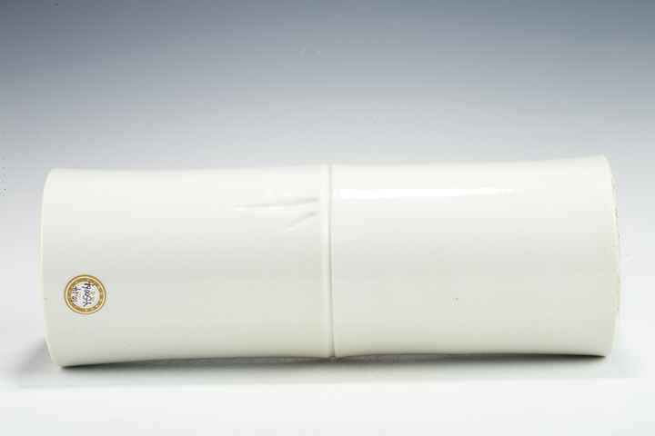 古玩陶瓷民國·白釉竹節(jié)帽筒真品鑒賞圖