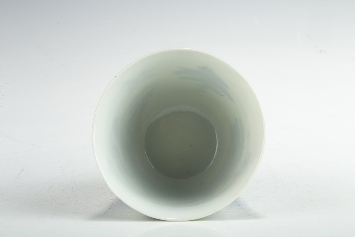 古玩陶瓷清道光·青花仙人乘槎紋蓋碗真品鑒賞圖