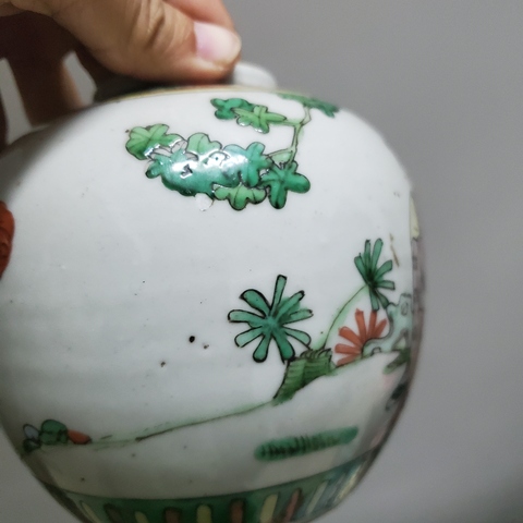 古玩陶瓷五彩人物故事紋罐真品鑒賞圖
