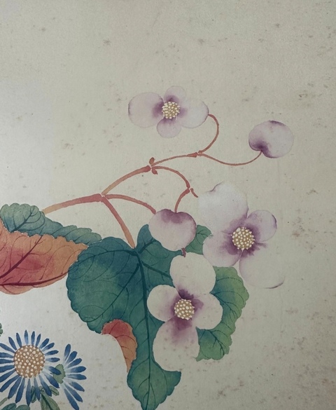 古玩字畫民國至創匯仿慈禧太后御筆花卉草蟲真品鑒賞圖