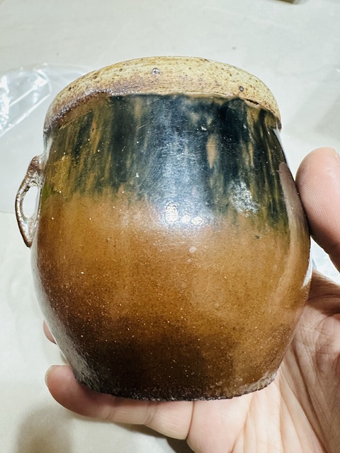 古玩陶瓷黑褐釉雙系罐真品鑒賞圖