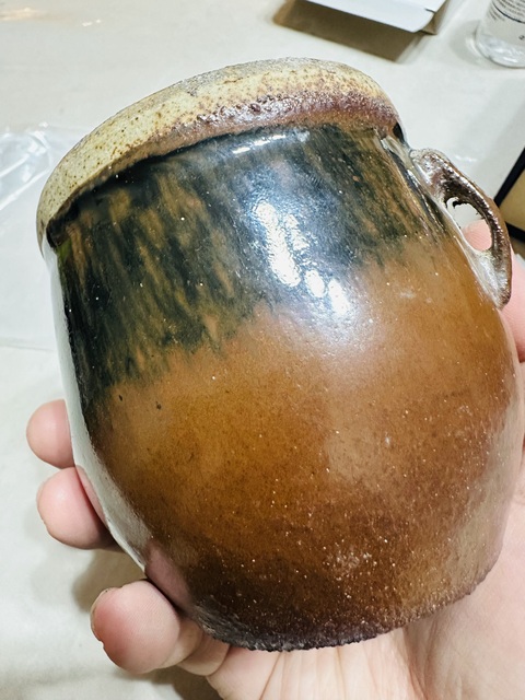 古玩陶瓷黑褐釉雙系罐真品鑒賞圖