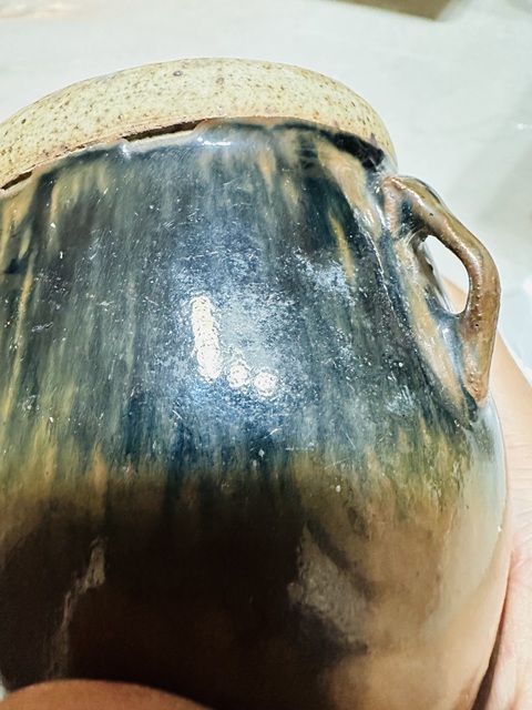 古玩陶瓷黑褐釉雙系罐真品鑒賞圖