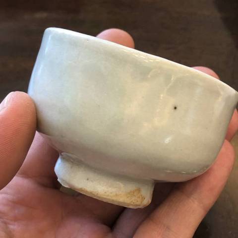 古玩陶瓷卵白釉茶碗真品鑒賞圖