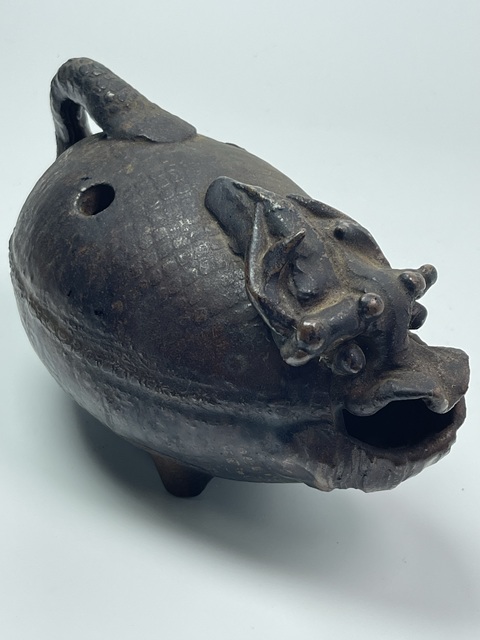 古玩陶瓷明末清初瑞獸水注真品鑒賞圖