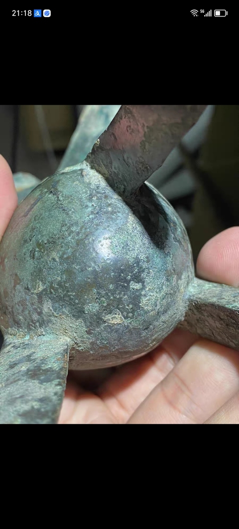 古玩銅器獸面紋青銅爵真品鑒賞圖