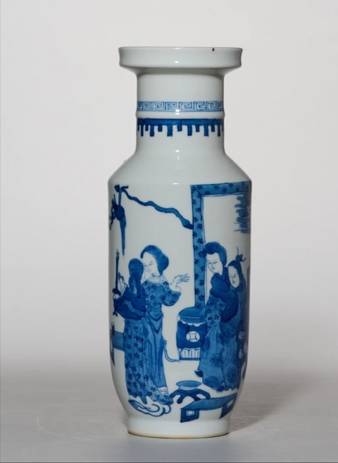 古玩陶瓷青花棒槌瓶真品鑒賞圖