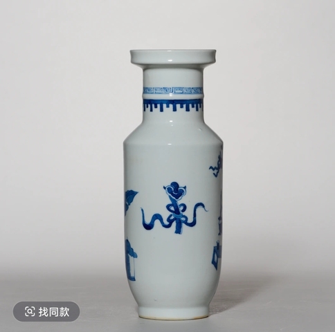 古玩陶瓷青花棒槌瓶真品鑒賞圖