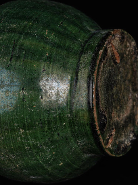 古玩陶瓷綠釉盤口壺真品鑒賞圖