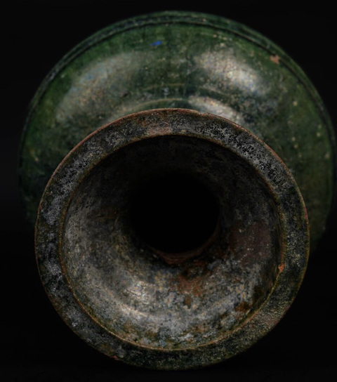 古玩陶瓷綠釉盤口壺真品鑒賞圖