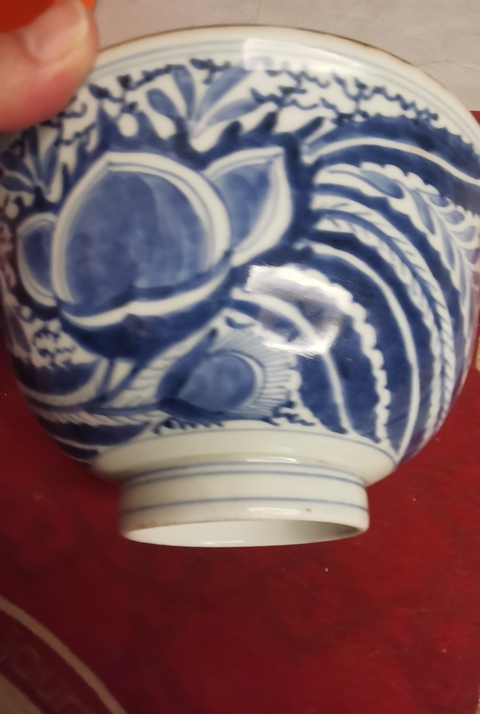 古玩陶瓷民國 青花花卉紋碗（日本瓷）真品鑒賞圖