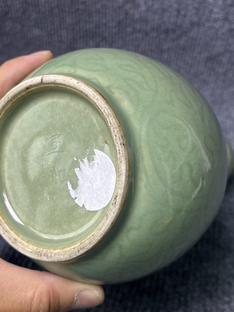 古玩陶瓷青釉雙耳蒜頭瓶拍賣，當前價格4888元