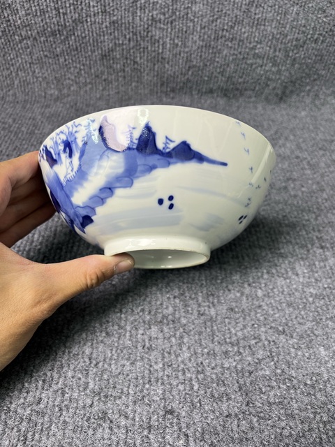 古玩陶瓷青花漁樵耕讀大碗拍賣，當前價格1388元