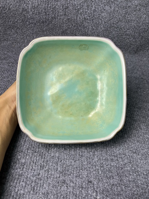 古玩陶瓷粉彩山水人物紋四方倭角大碗真品鑒賞圖