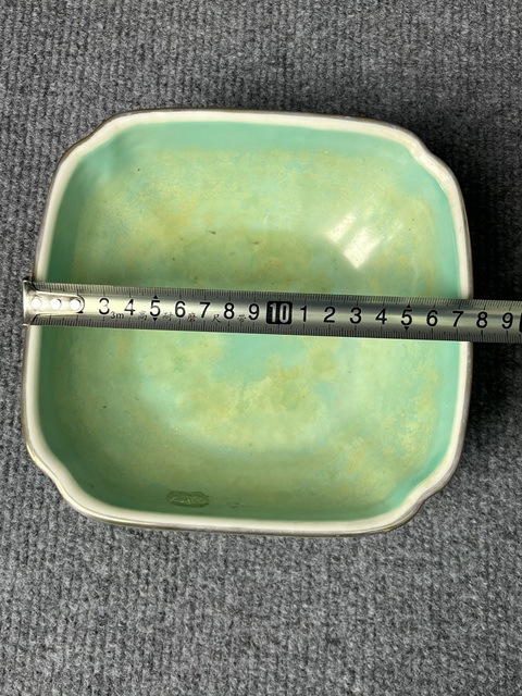 古玩陶瓷粉彩山水人物紋四方倭角大碗真品鑒賞圖