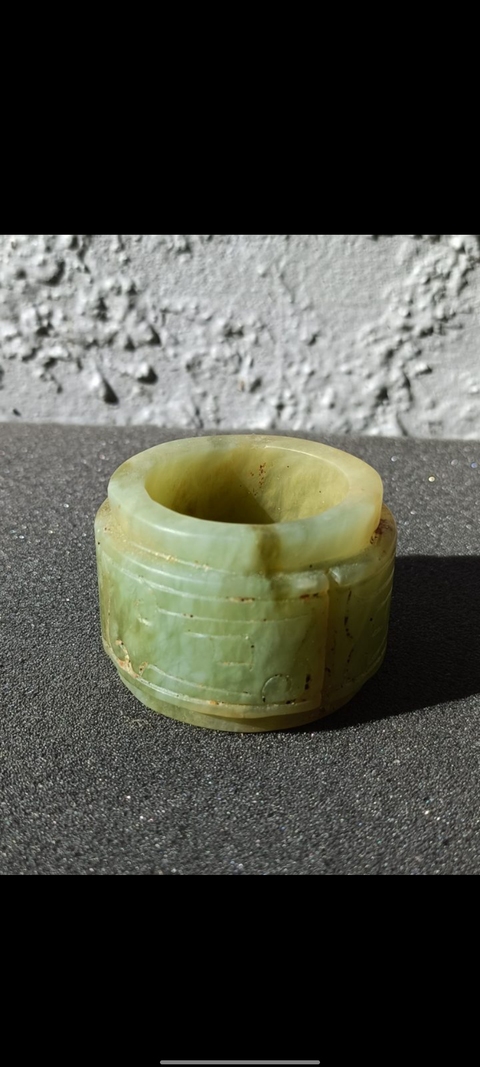 古玩玉器黃玉玉琮真品鑒賞圖