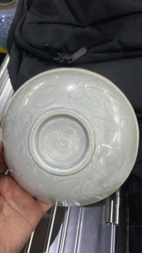 古玩陶瓷影青劃花碗真品鑒賞圖