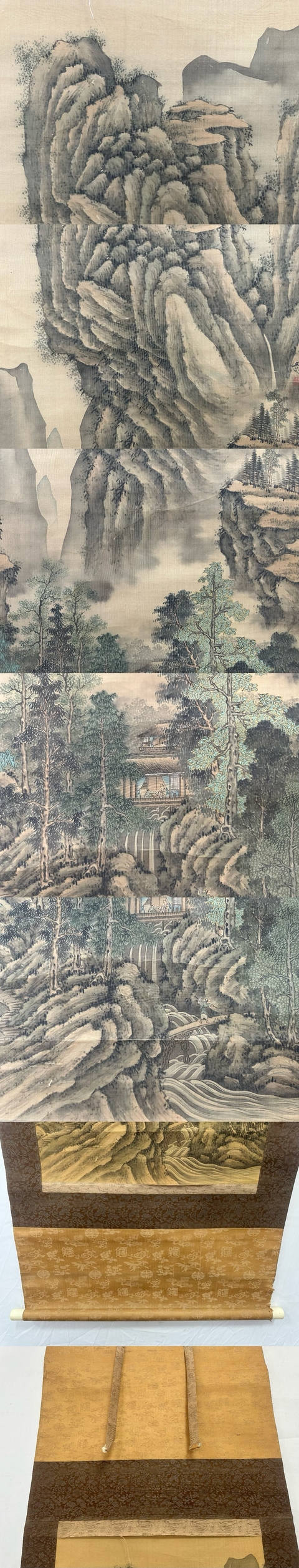 古玩字畫山水雙幅真品鑒賞圖