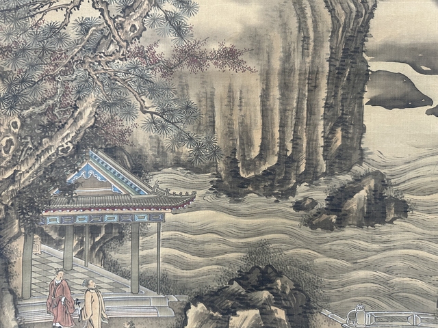 古玩字畫山水雙幅真品鑒賞圖