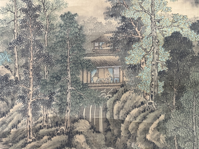 古玩字畫山水雙幅真品鑒賞圖