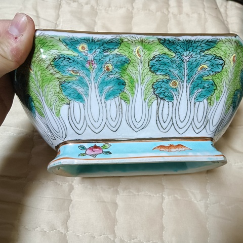 古玩陶瓷萊菔紋水仙盆真品鑒賞圖