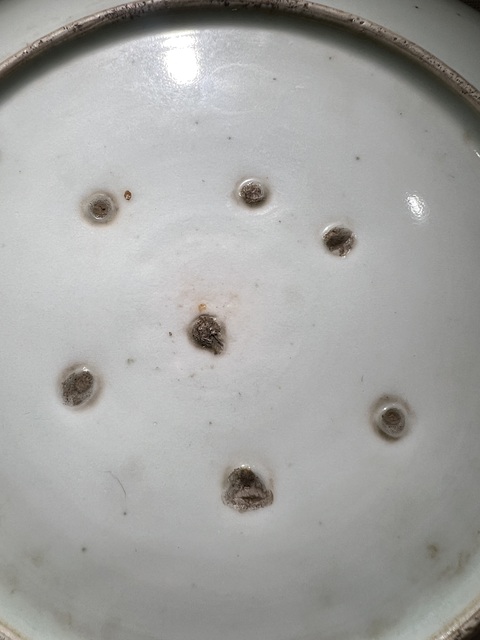 古玩陶瓷青花松鶴紋盤真品鑒賞圖
