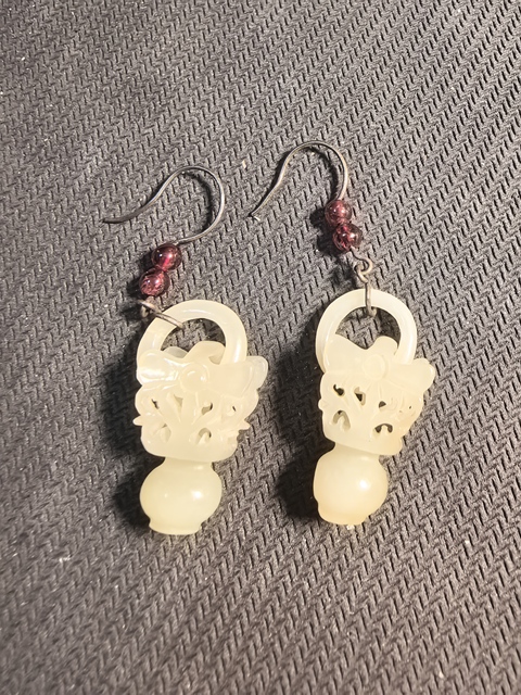 古玩玉器玉花籃耳環(huán)真品鑒賞圖