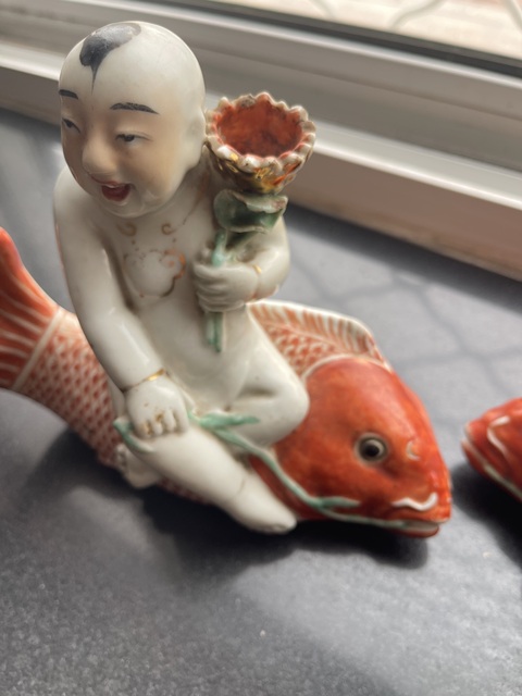 古玩陶瓷連年有余擺件真品鑒賞圖