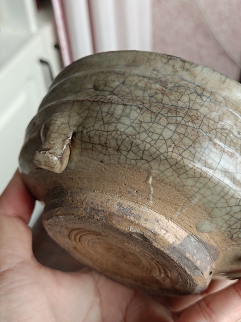 古玩陶瓷龍泉玄紋青瓷爐拍賣，當前價格1900元