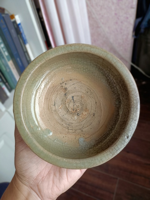 古玩陶瓷龍泉玄紋青瓷爐拍賣，當前價格1900元