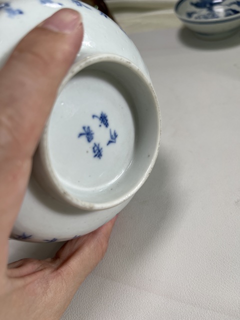 古玩陶瓷青花詩文蓋碗真品鑒賞圖