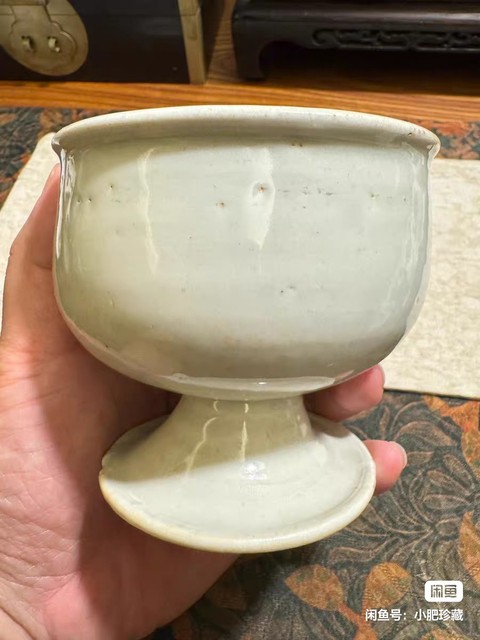 古玩陶瓷青白釉高足杯真品鑒賞圖