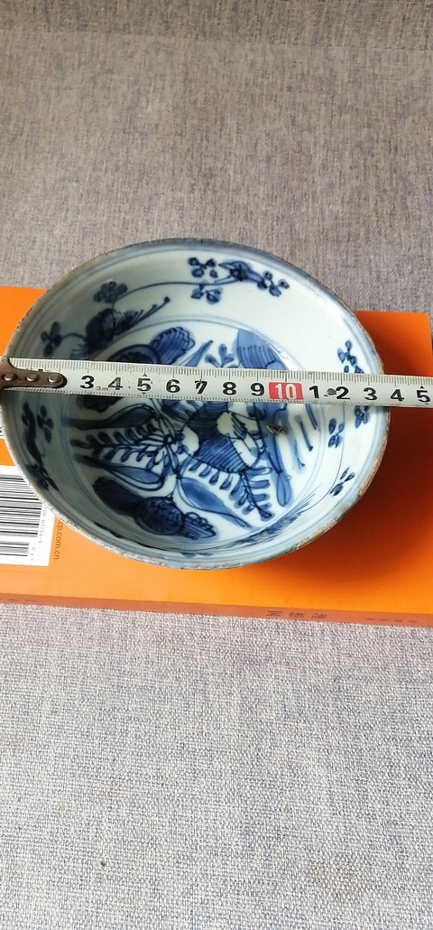 古玩陶瓷晚明青花深腹盤真品鑒賞圖