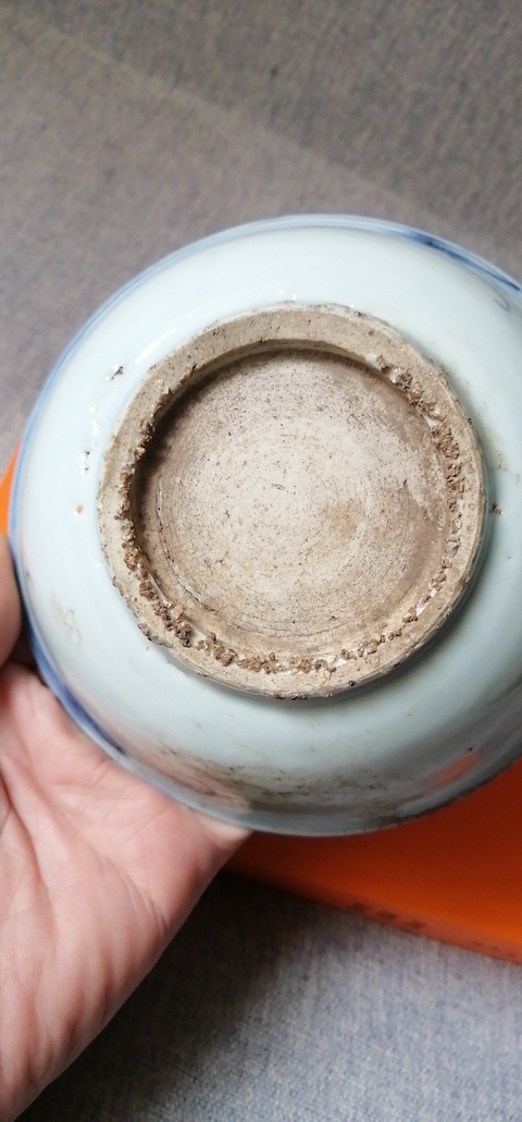 古玩陶瓷晚明青花深腹盤真品鑒賞圖