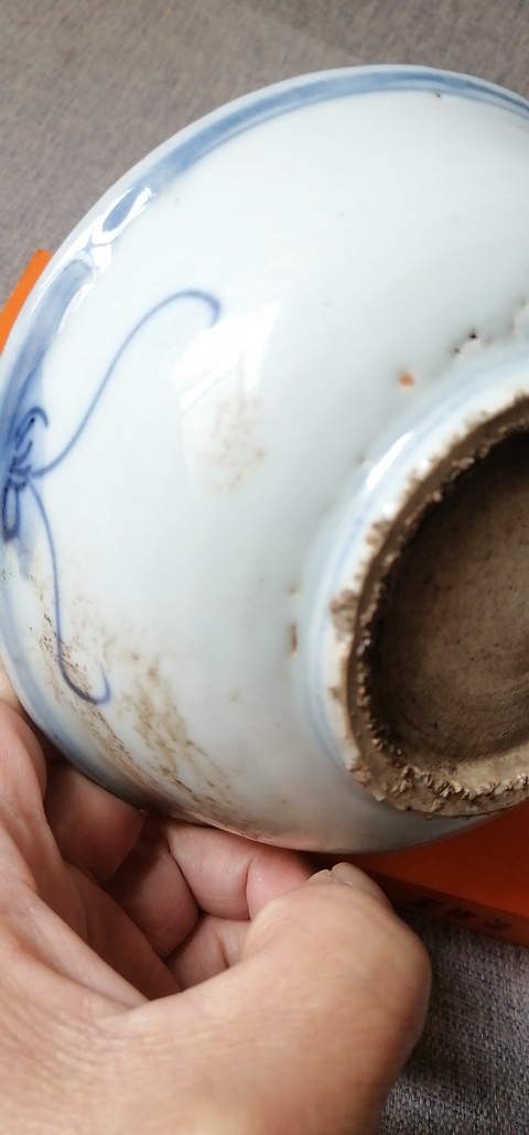古玩陶瓷晚明青花深腹盤真品鑒賞圖