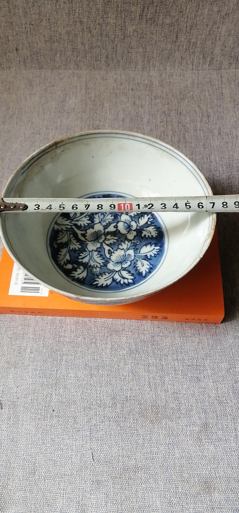 古玩陶瓷晚明青花深腹盤真品鑒賞圖