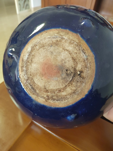 古玩陶瓷霽藍釉三乳足缽式香爐真品鑒賞圖